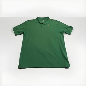 Disney Parks Mens Polo Shirt Sz L Green Button Short Sleeve Mickey Mouse Logo(10